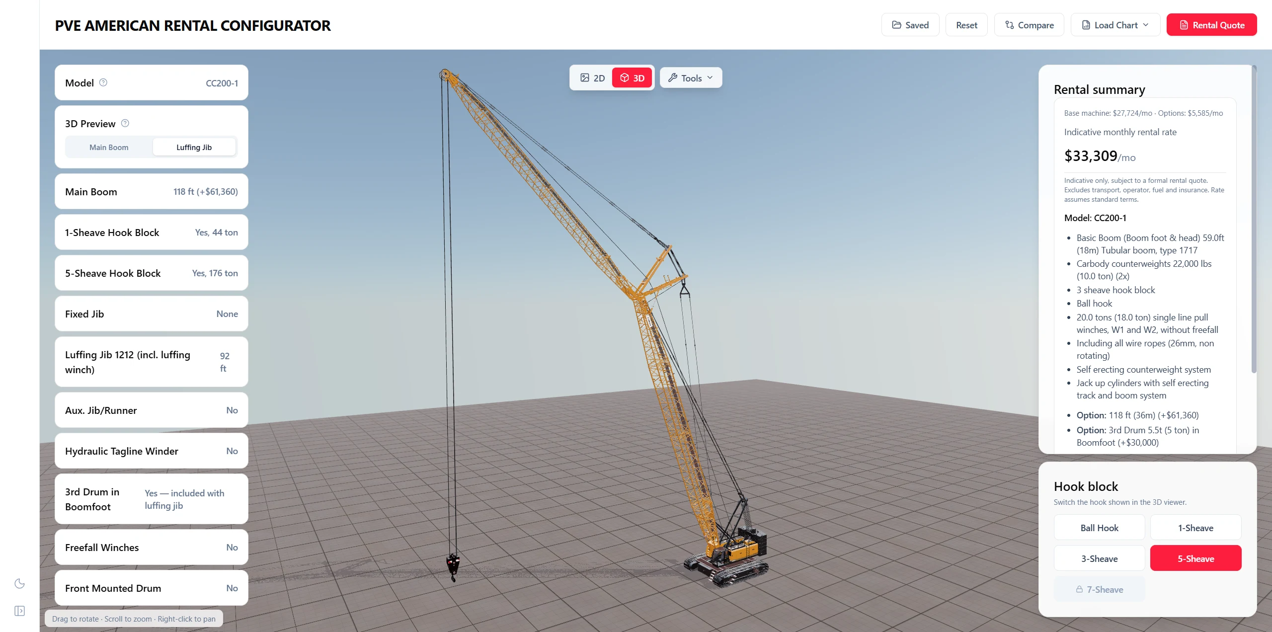 PVE AMERICAN Rental Configurator